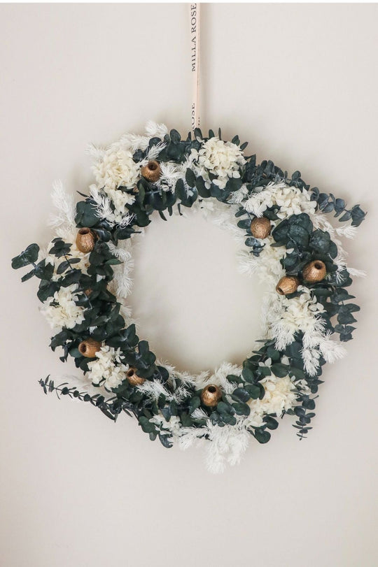 Dried flower wreaths for Christmas decorations in Australia