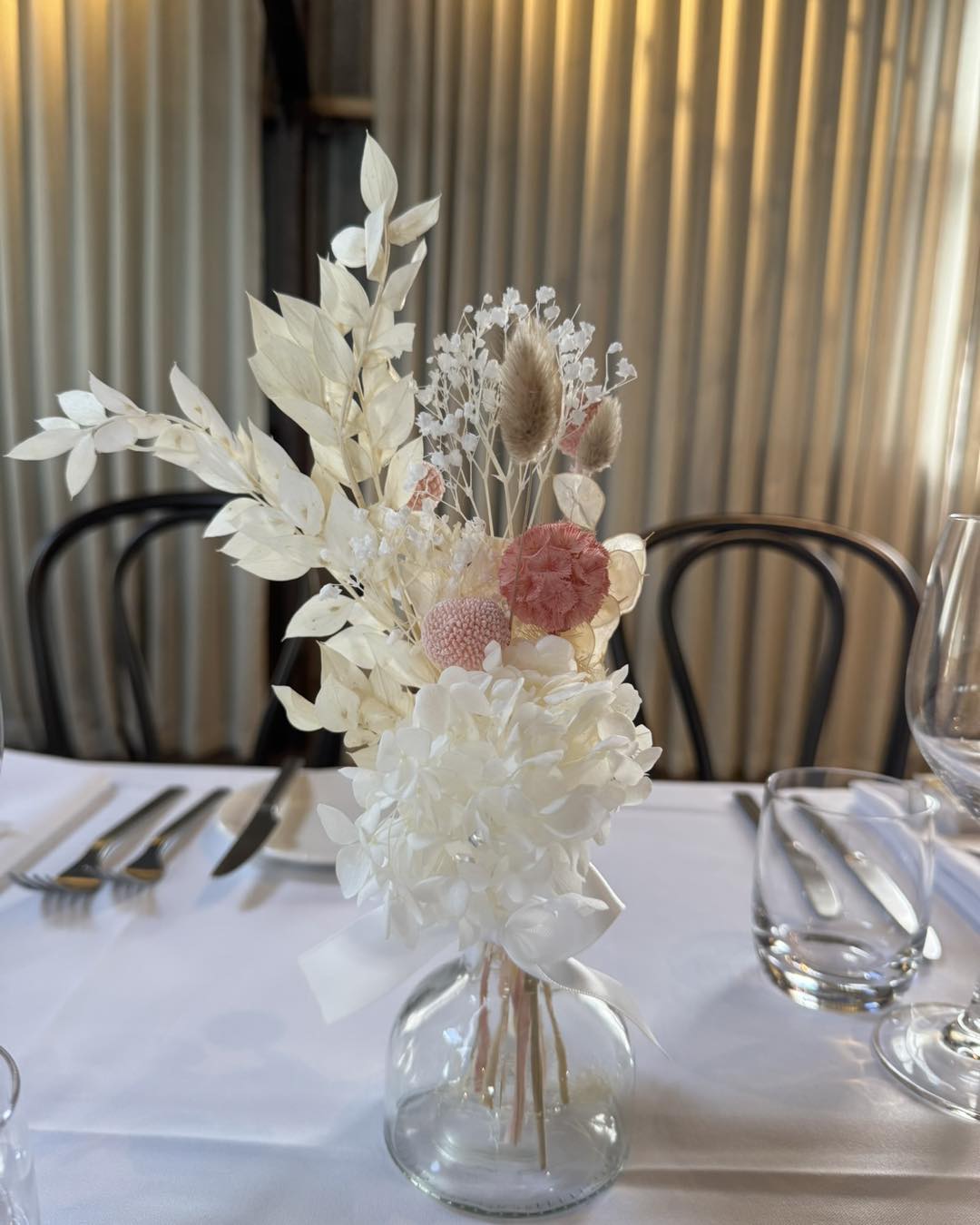 Elegant dried wedding flowers for a Melbourne wedding
